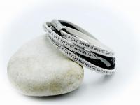 Wrap Around Double Layer Black & White Leather Inspirational Bracelet