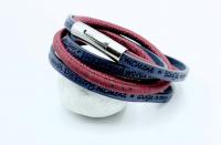 Wrap Around Double Layer Cork and Leather Inspirational Bracelet