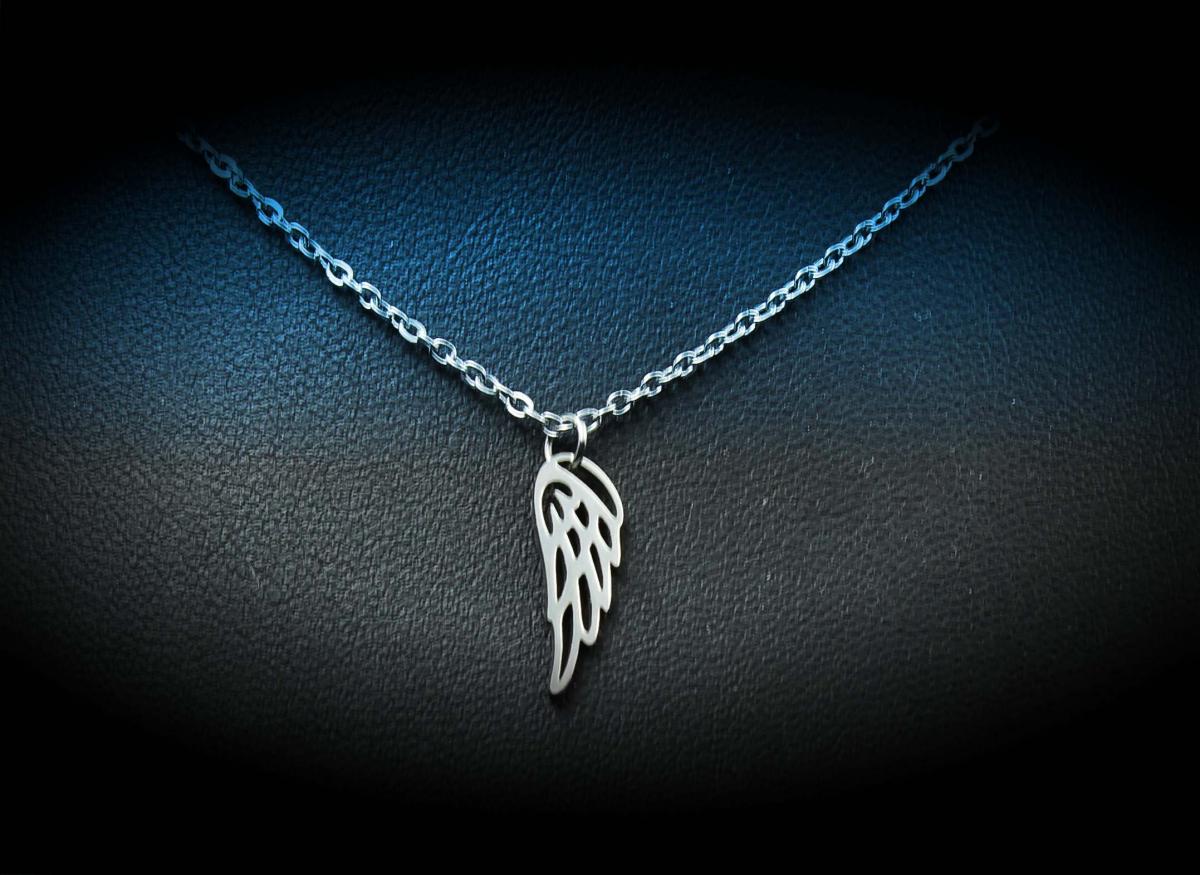 Angel Wing Stainless Steel Pendant Necklace