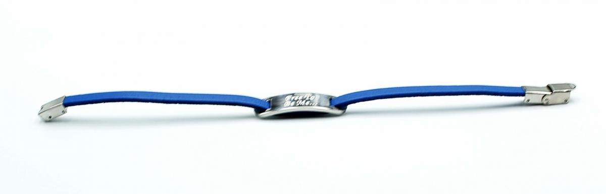 Inspirational Bracelet - Steel Blue Leather & Steel Customised.