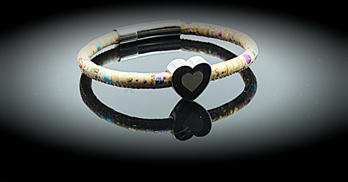 Inner Heart Cork Leather Custom Bracelet