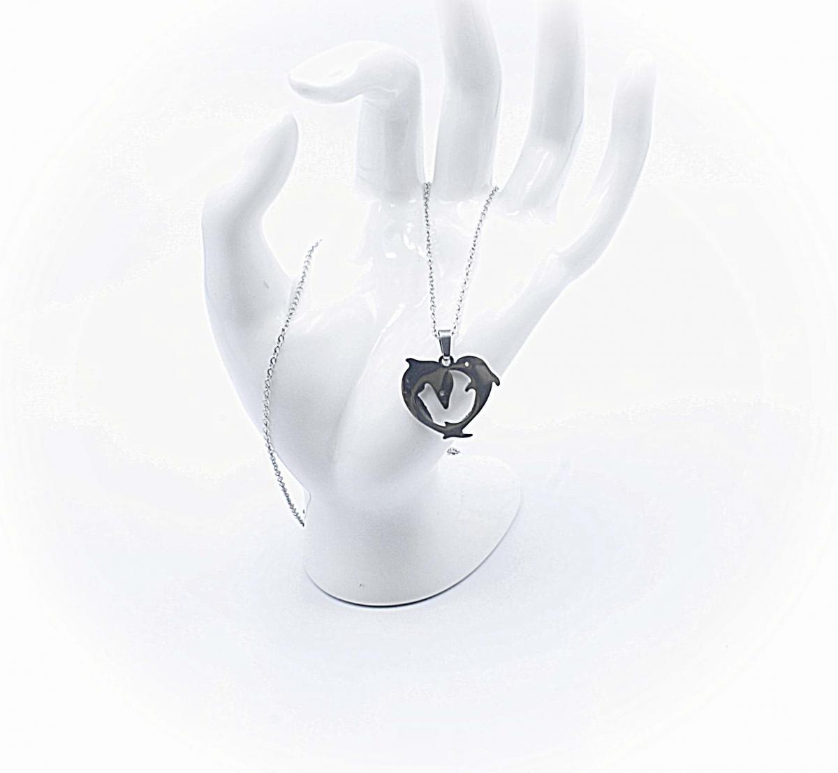 Playing Dolphins Necklace Stainless Steel