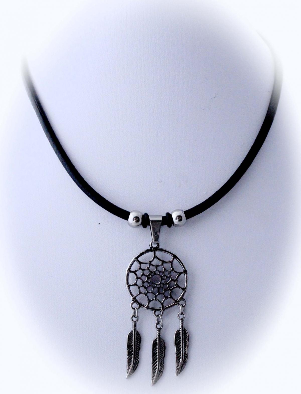 Dream Catcher Genuine Leather Choker 