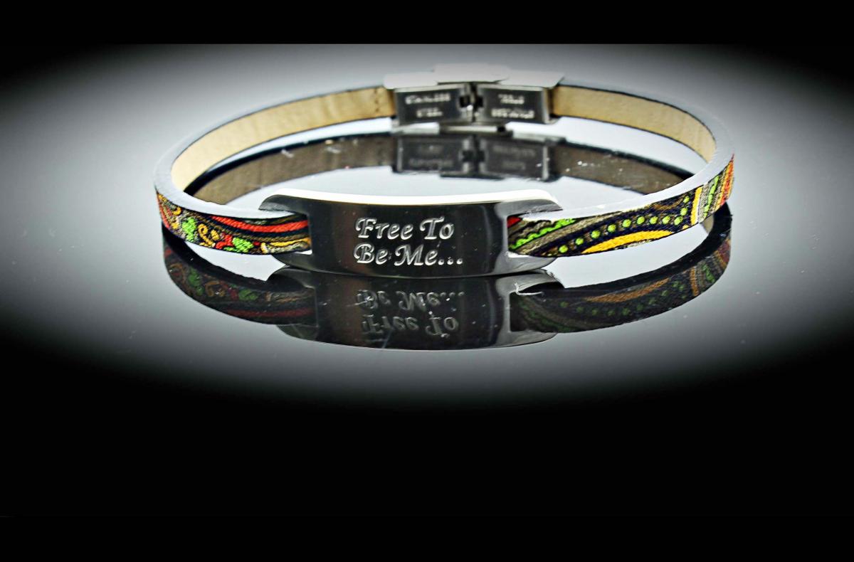 Inspirational Bracelet - Ethnic Leather & Steel Customised.