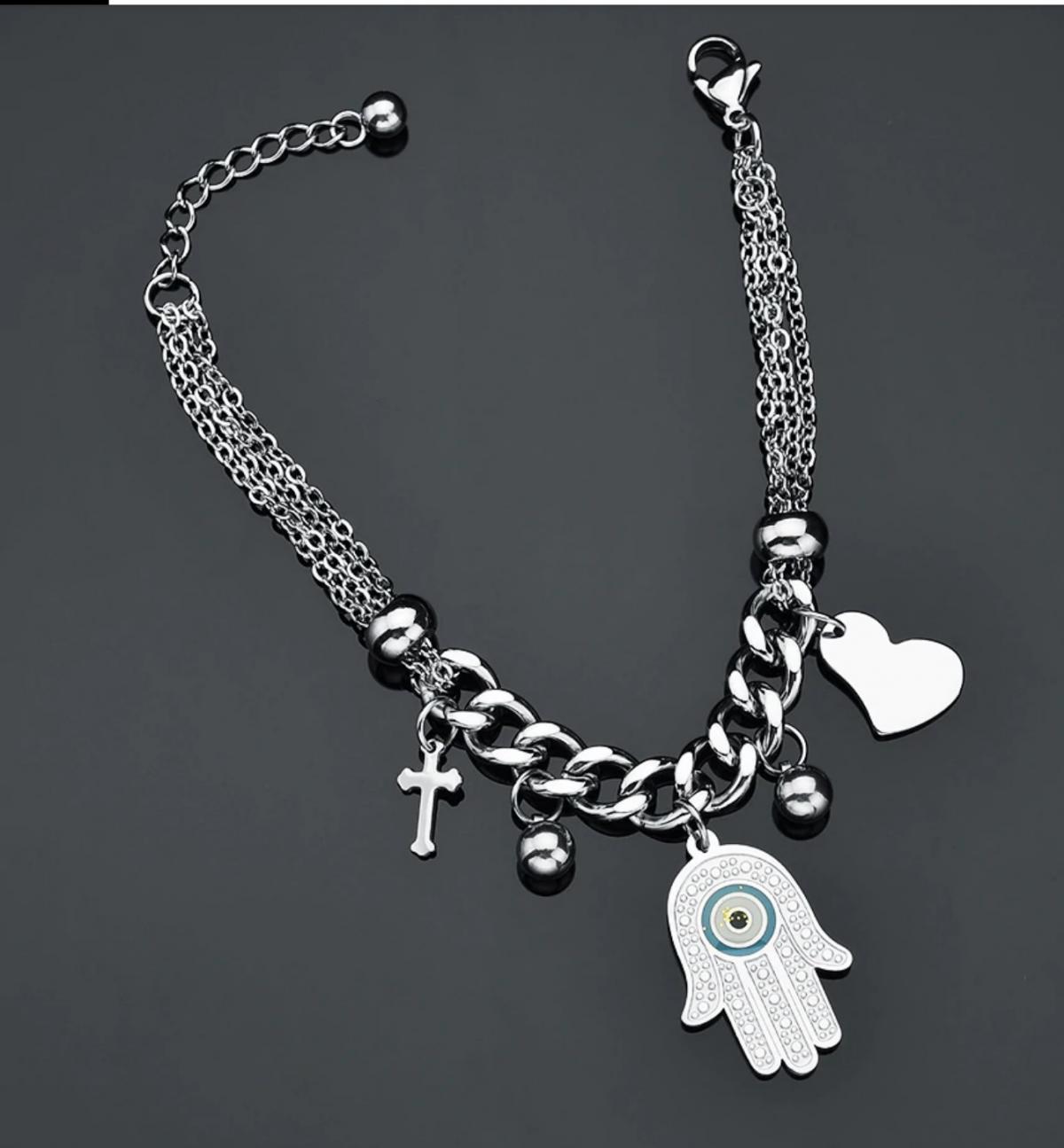 Fatima Hand Charm Bracelet Stainless Steel