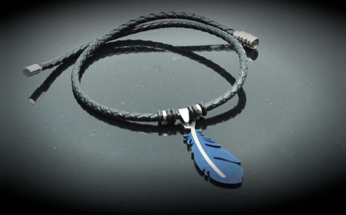 Feather Leather Choker 