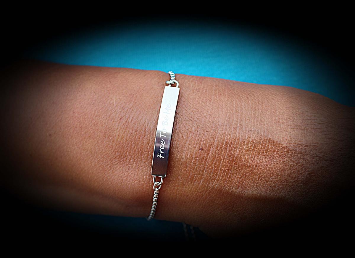 Inspirational  Quote Bracelet - Free To Be Me