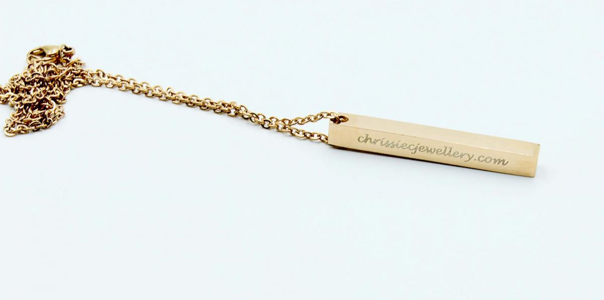 Inspirational Quote Ingot Bar Necklace - Free To Be Me