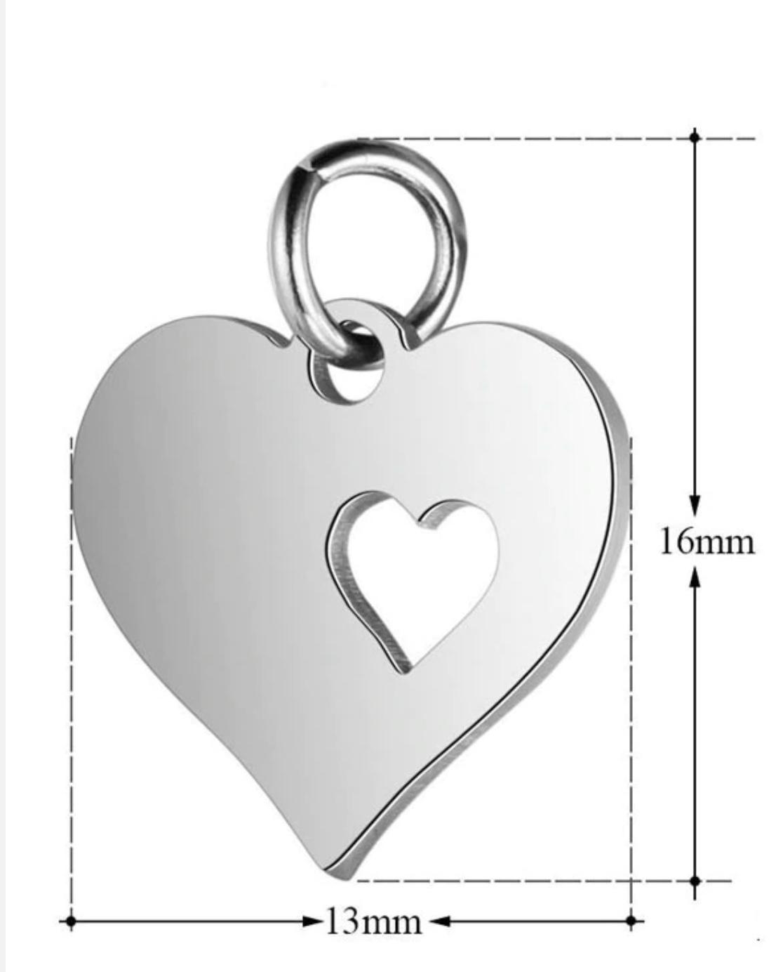 Love Heart Pendant - 2 Hearts Beat As 1