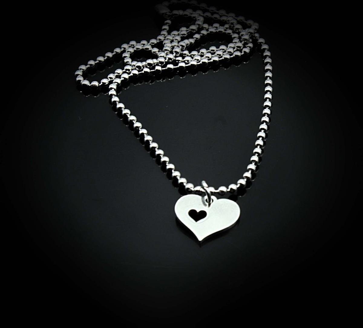 Love Heart Pendant - 2 Hearts Beat As 1