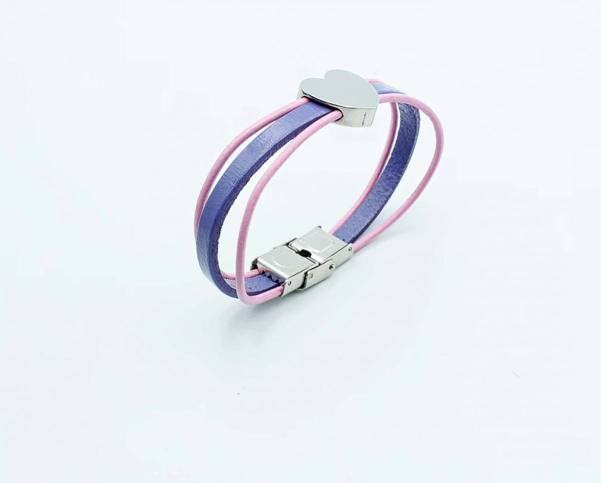 Heart Bracelet Grape & Pink Lemonade