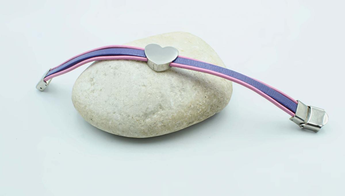  Heart Bracelet Grape & Pink Lemonade