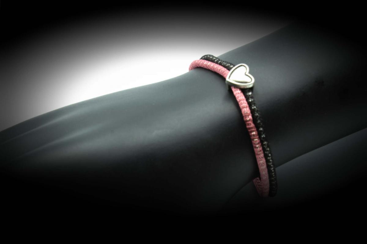 Heart Double layer Mesh Chain Bracelet