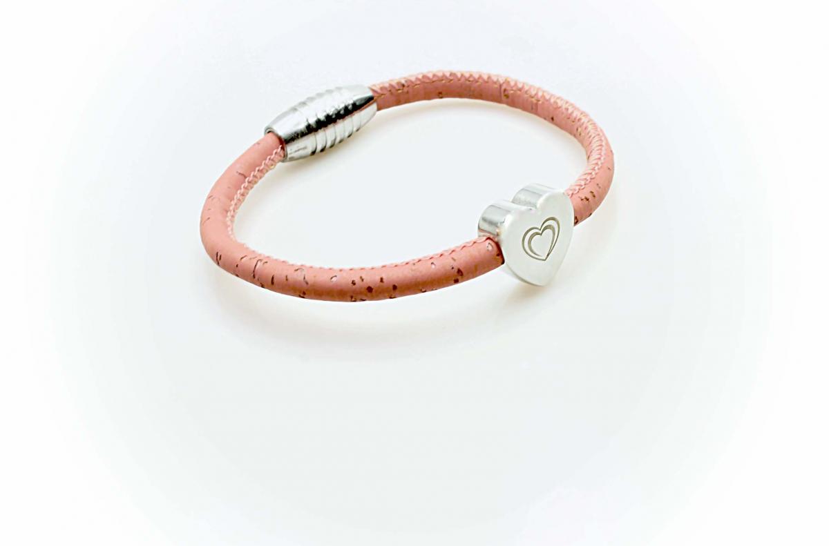 Heart On Heart Cork Leather Custom Bracelet