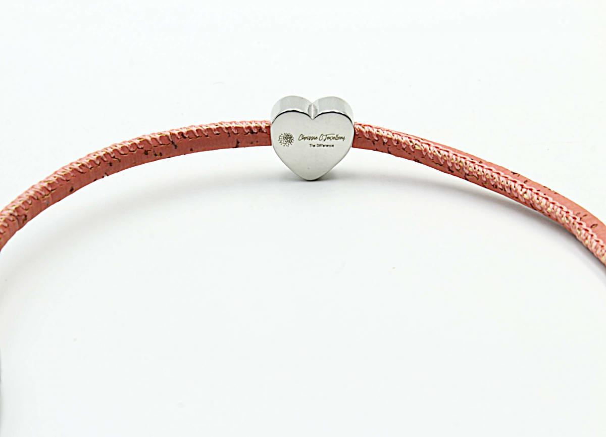 Heart On Heart Cork Leather Custom Bracelet