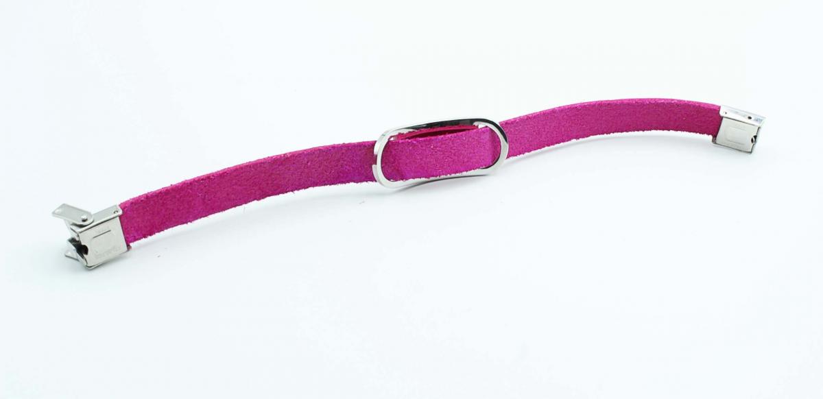 Hot Pink Inspirational Leather Bracelet Customised.