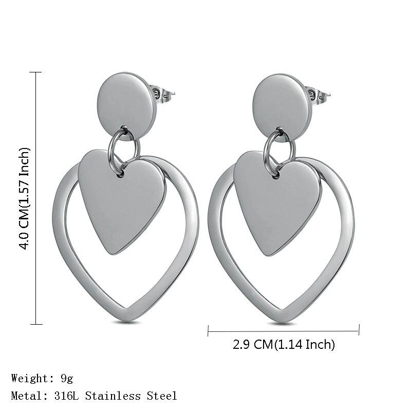 Drop Double Heart Earrings