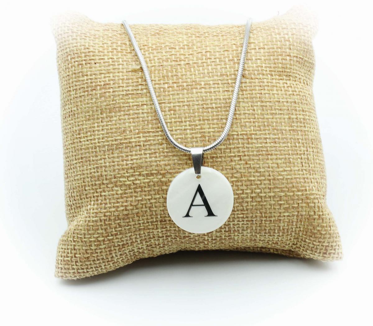 Personalised Mother Of Pearl Initial Necklace