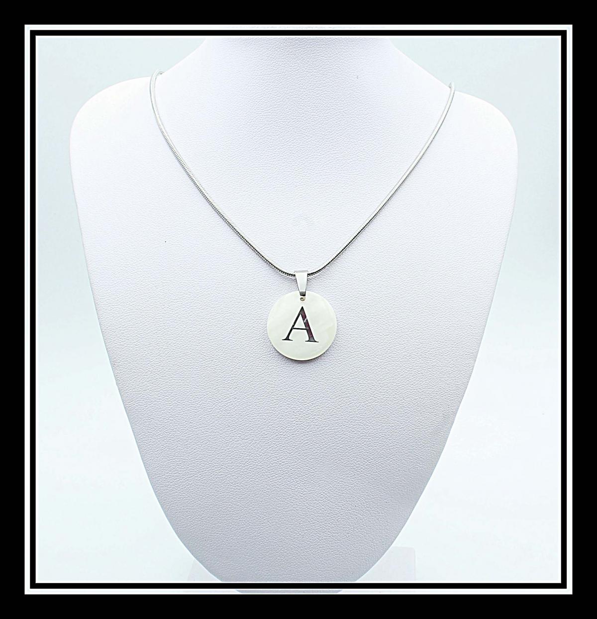 Personalised Mother Of Pearl Initial Necklace