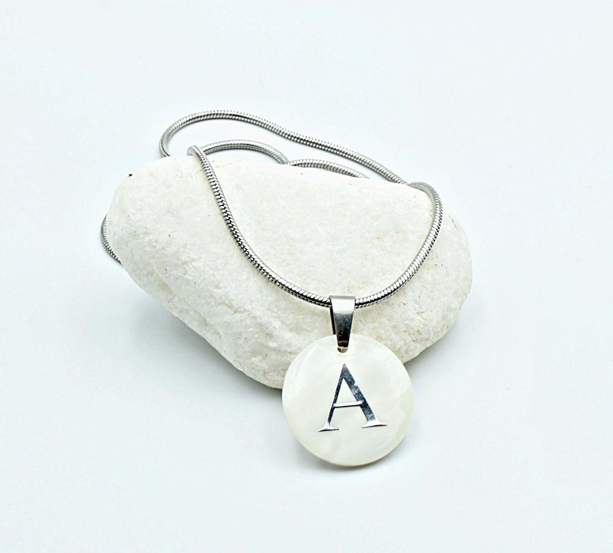 Personalised Mother Of Pearl Initial Necklace