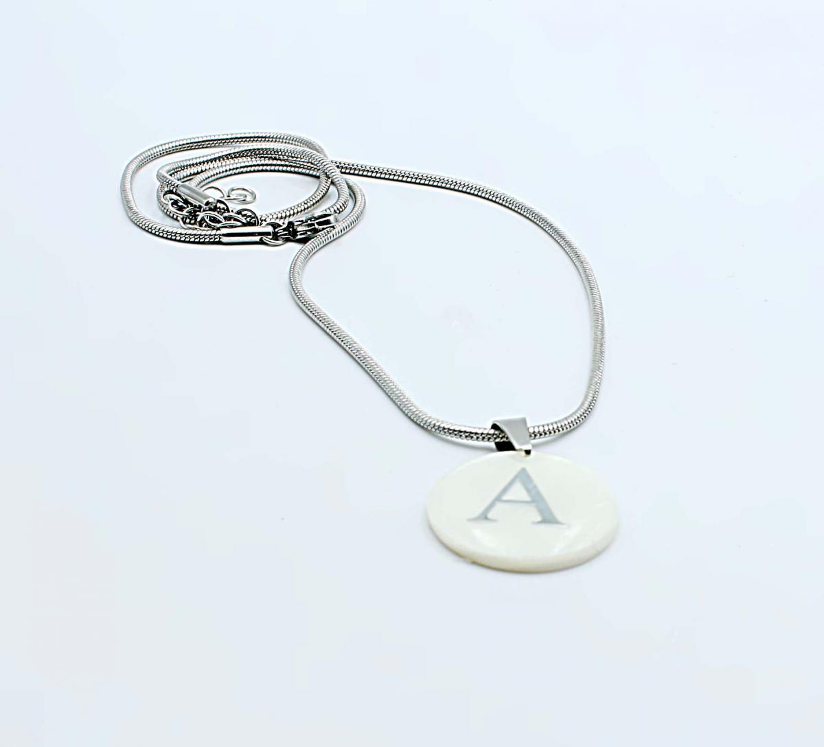 Personalised Mother Of Pearl Initial Necklace