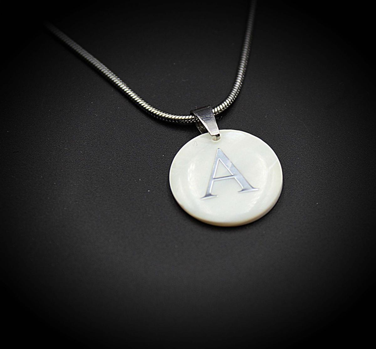 Personalised Mother Of Pearl Initial Necklace