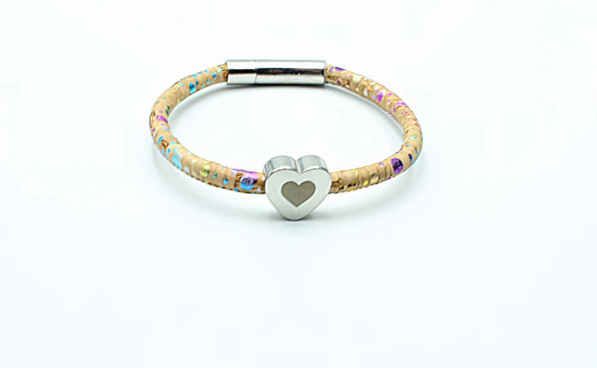 Inner Heart Cork Leather Custom Bracelet