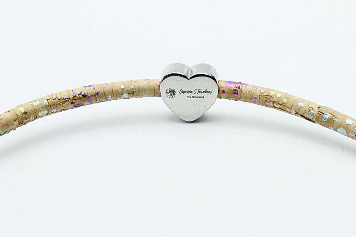 Inner Heart Cork Leather Custom Bracelet