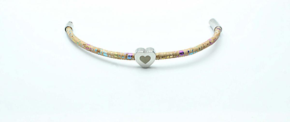 Inner Heart Cork Leather Custom Bracelet