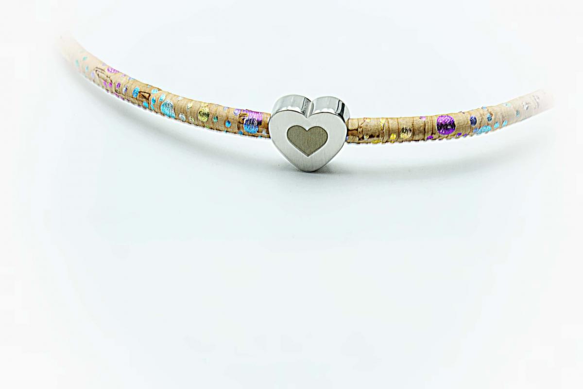 Inner Heart Cork Leather Custom Bracelet