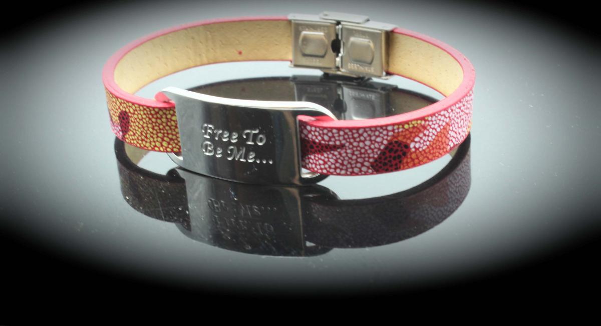 Abstract Red Splash Inspirational Bracelet Customised