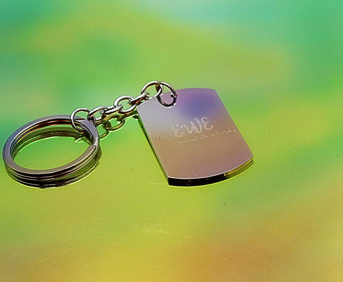 Inspirational quote Keychain -Emotional Wellbeing Everyday