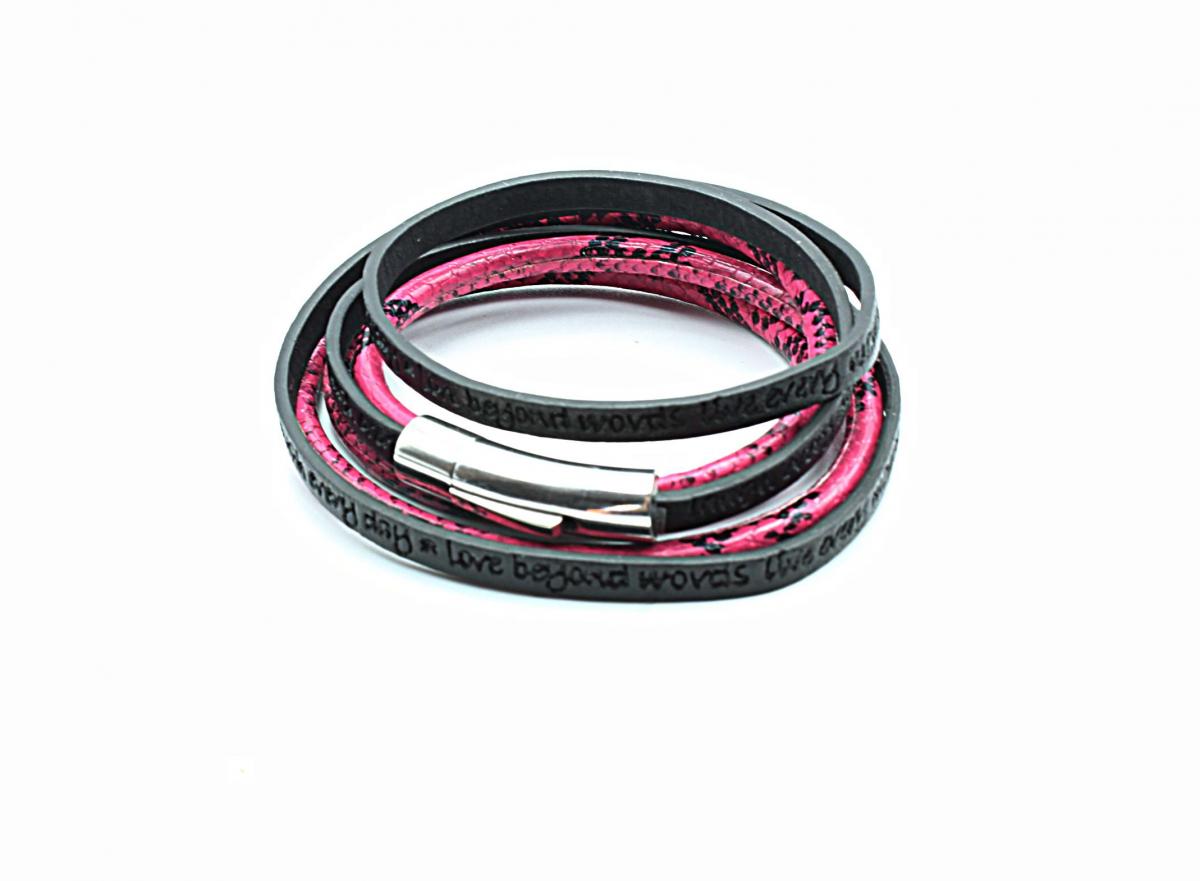 Wrap Around Double Layer Snakeskin Inspirational Bracelet