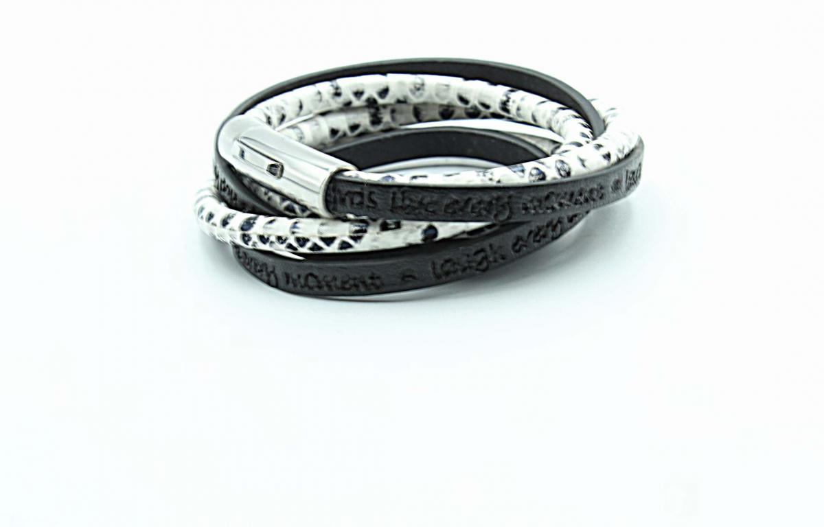 Wrap Around Double Layer Snakeskin Inspirational Bracelet