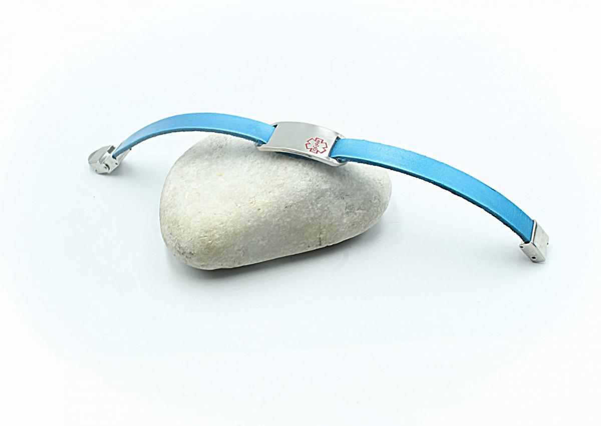 Medical Alert Vibrant Genuine Leather Bracelets - Customisable.