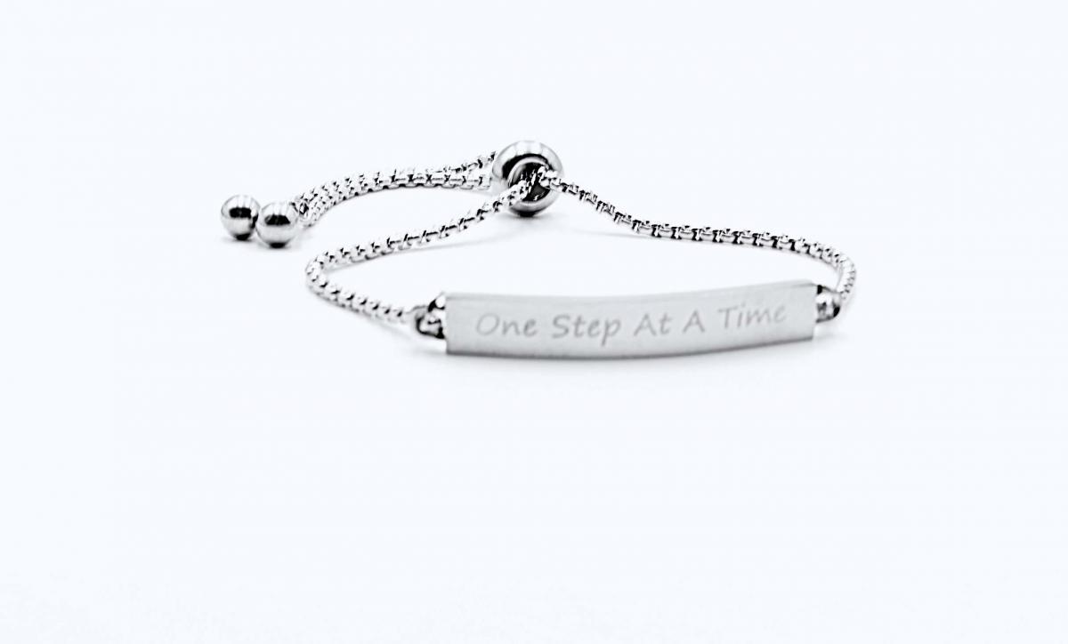 Inspirational Mantra Bracelet - One Step At A Time