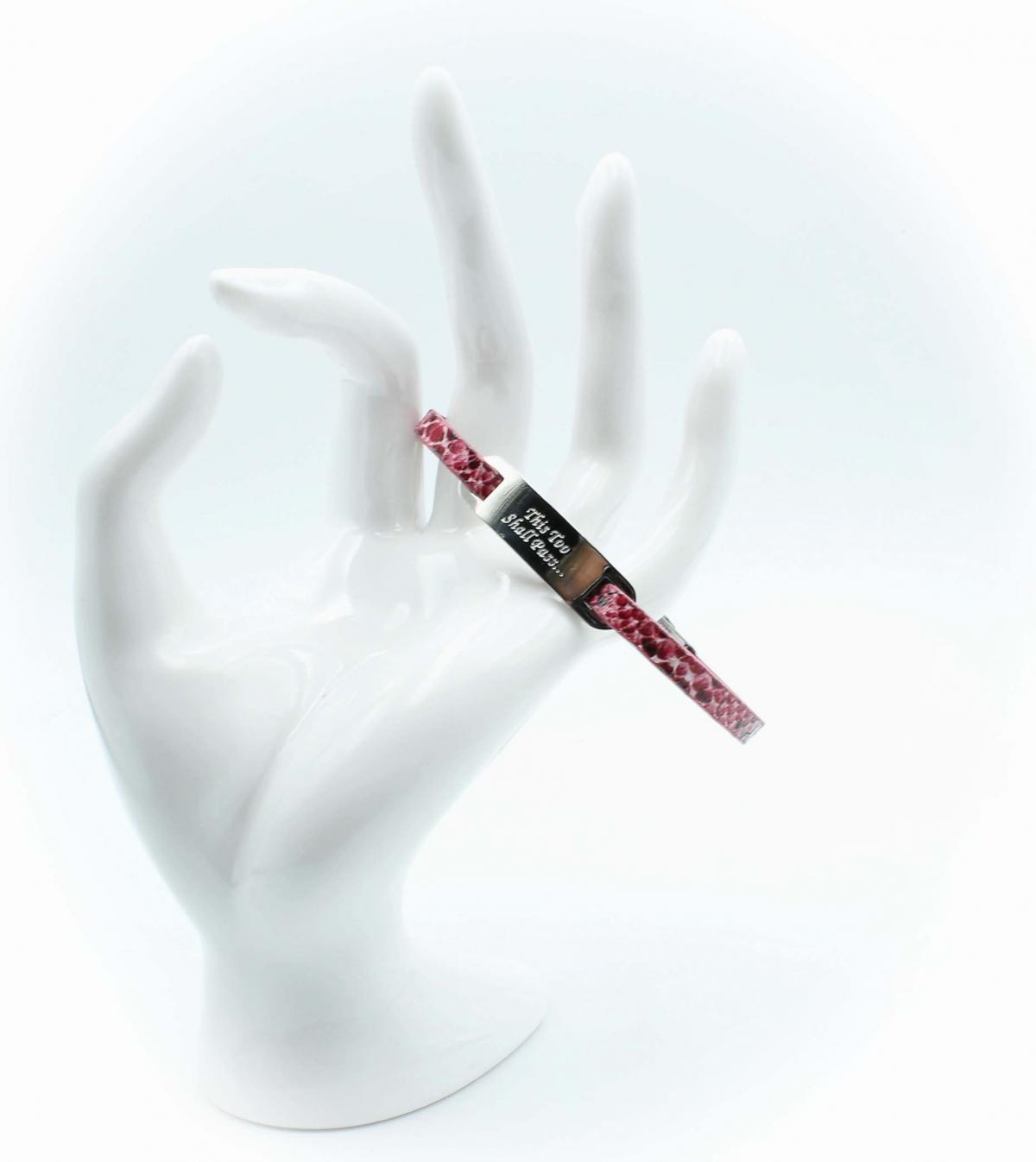 Pink Snakeskin Inspirational Bracelet