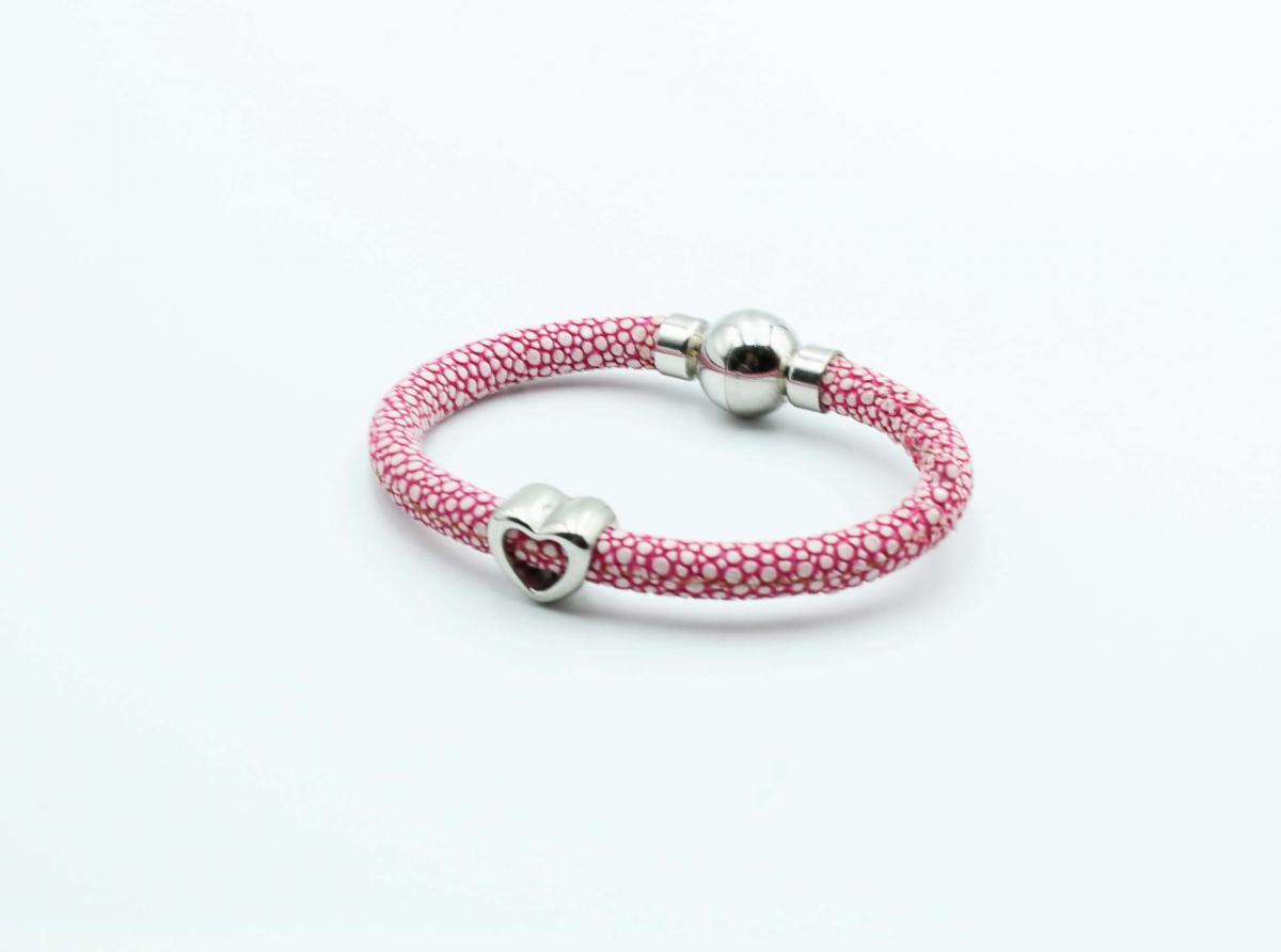 Pink Stingray Heart Of Steel Bracelet