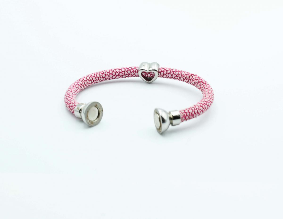 Pink Stingray Heart Of Steel Bracelet