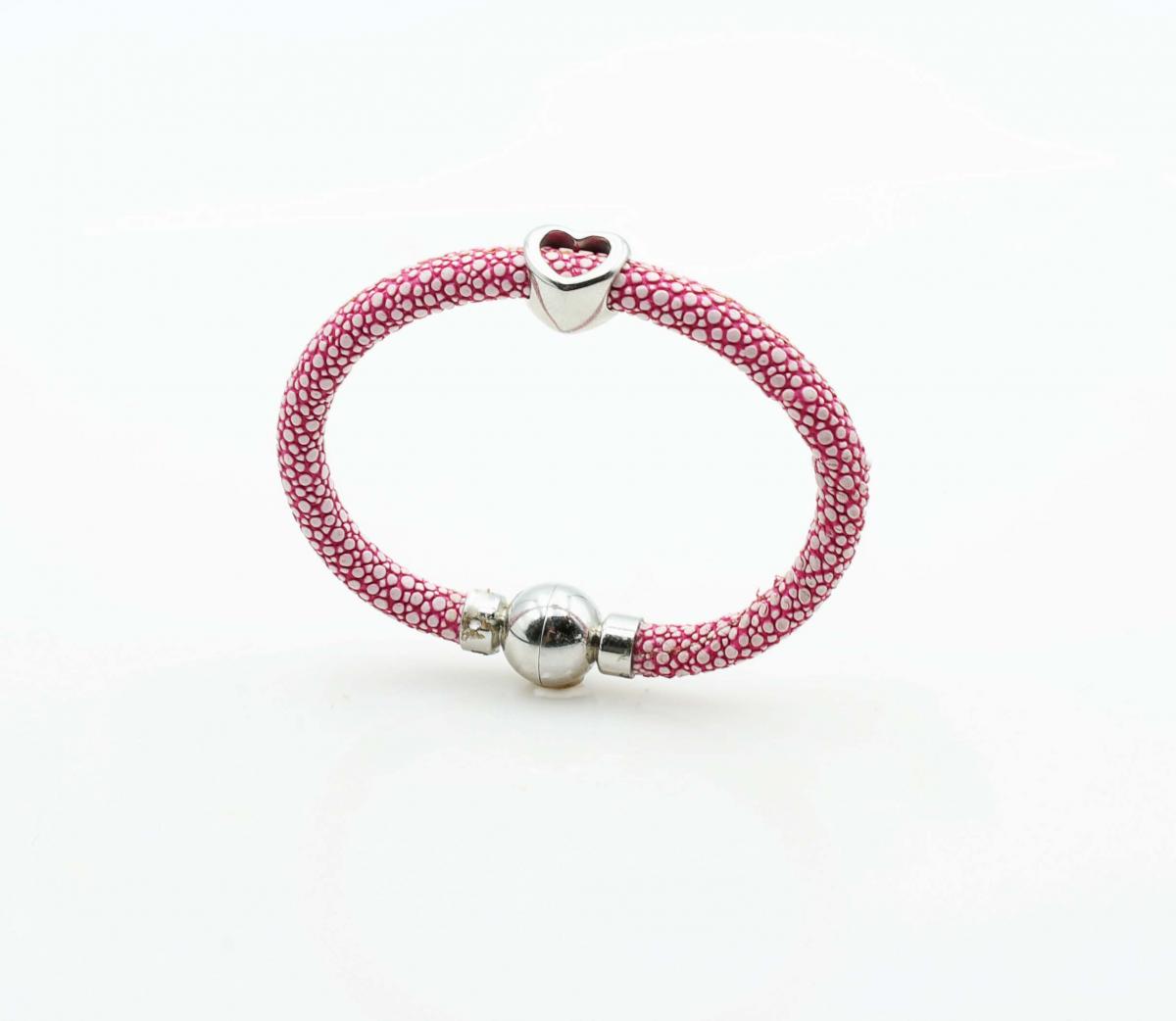 Pink Stingray Heart Of Steel Bracelet