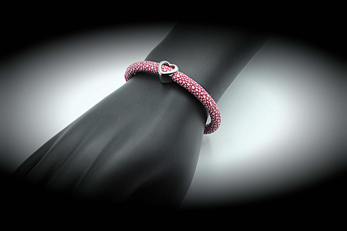 Pink Stingray Heart Of Steel Bracelet