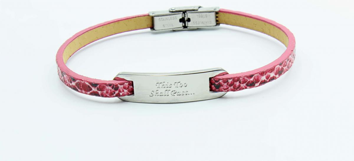 Pink Snakeskin Inspirational Bracelet