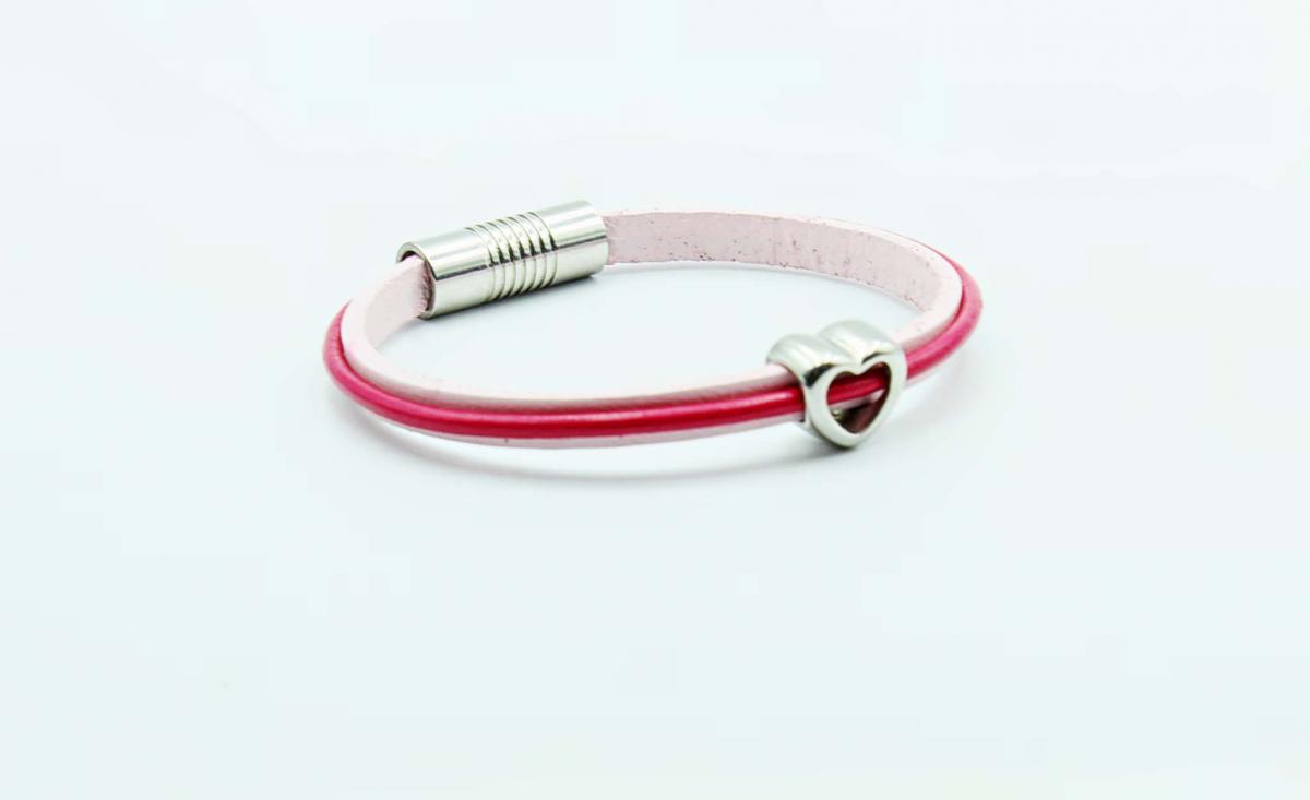 Raspberry Ripple Love Heart Bracelet