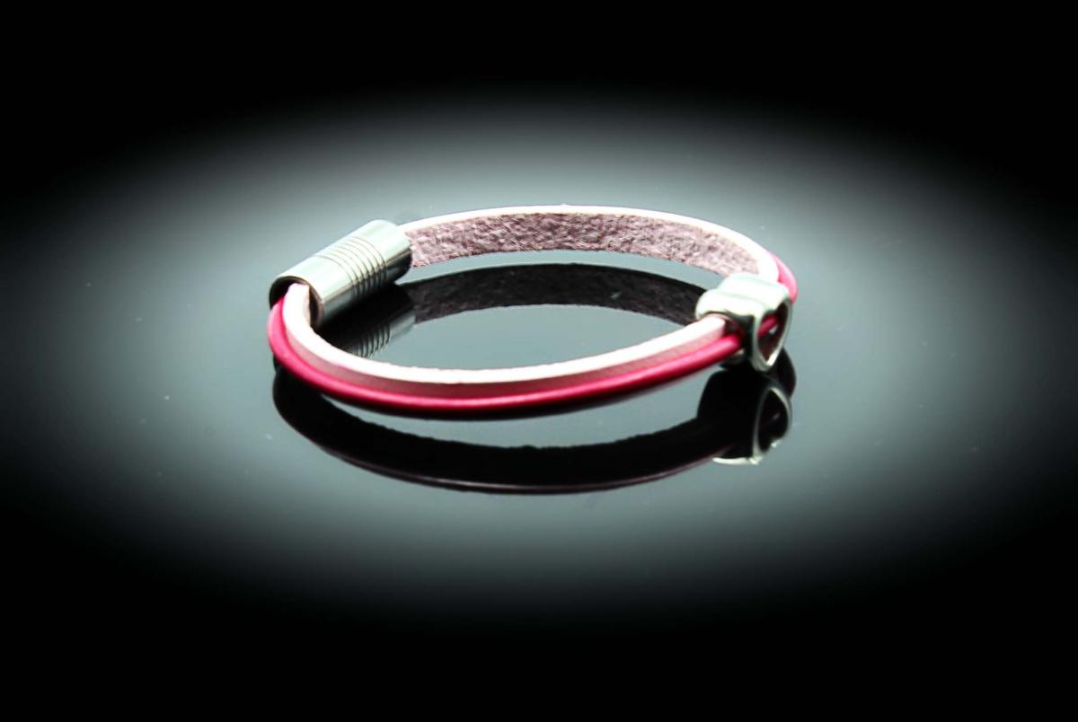 Raspberry Ripple Love Heart Bracelet