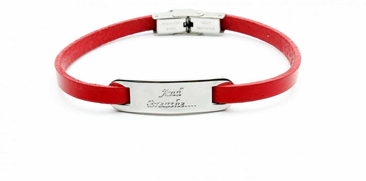 Inspirational Red Leather Bracelet - Genuine Leather Customised