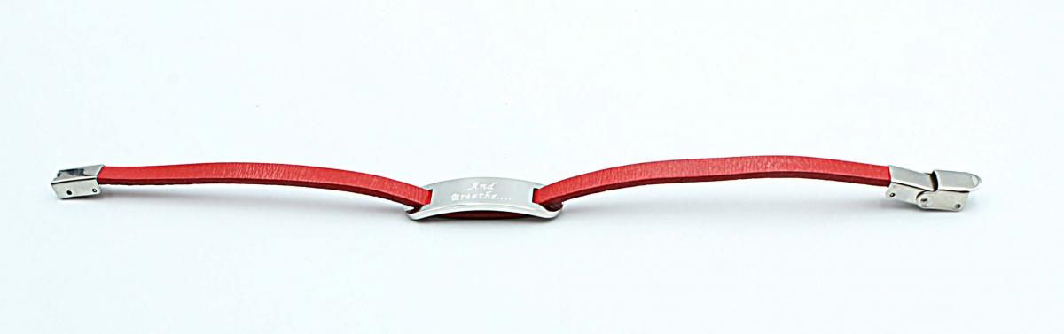 Inspirational Red Leather Bracelet - Genuine Leather Customised