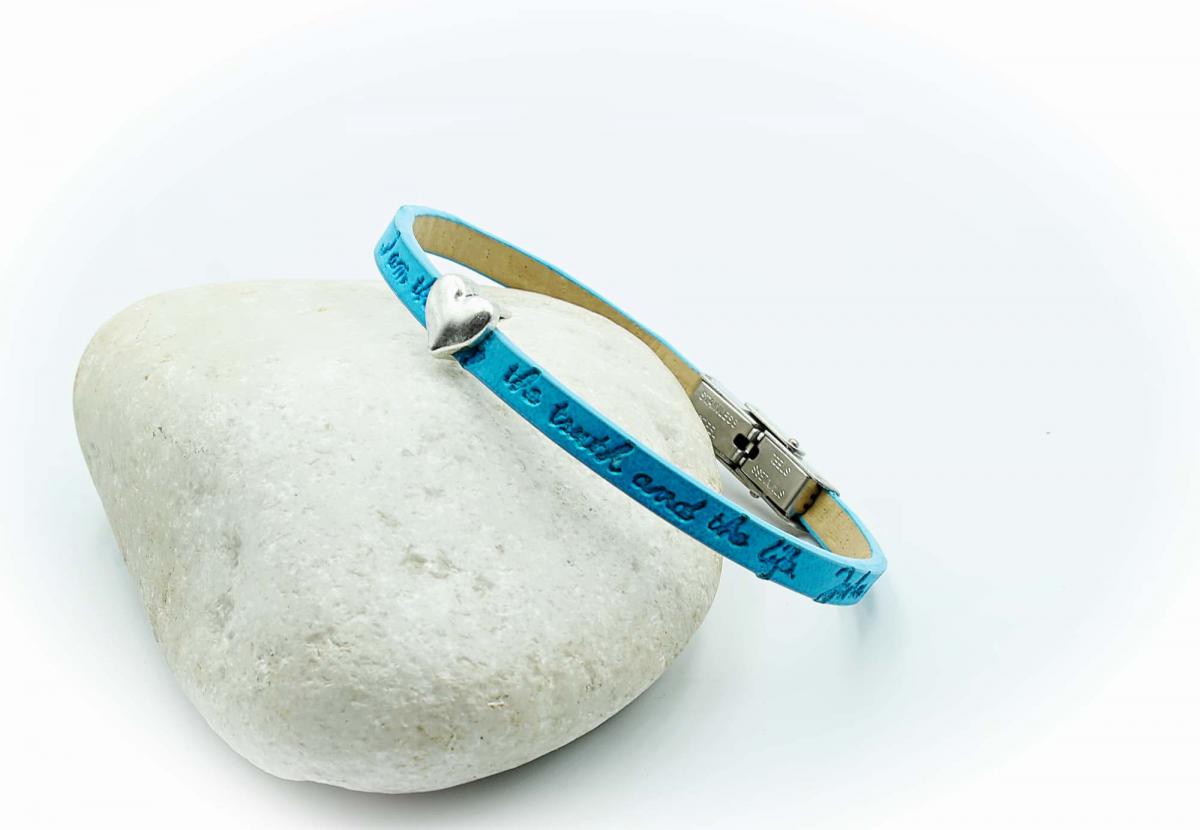 Christian Heart Mantra Leather Bracelet | Ewe Project