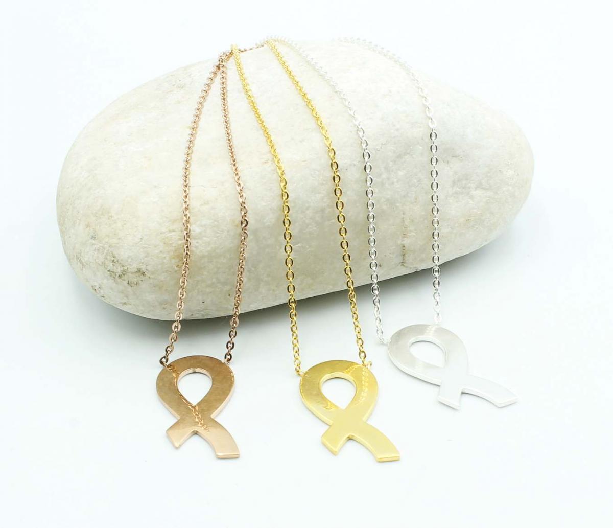 Cancer Awareness Necklace Stainless Steel