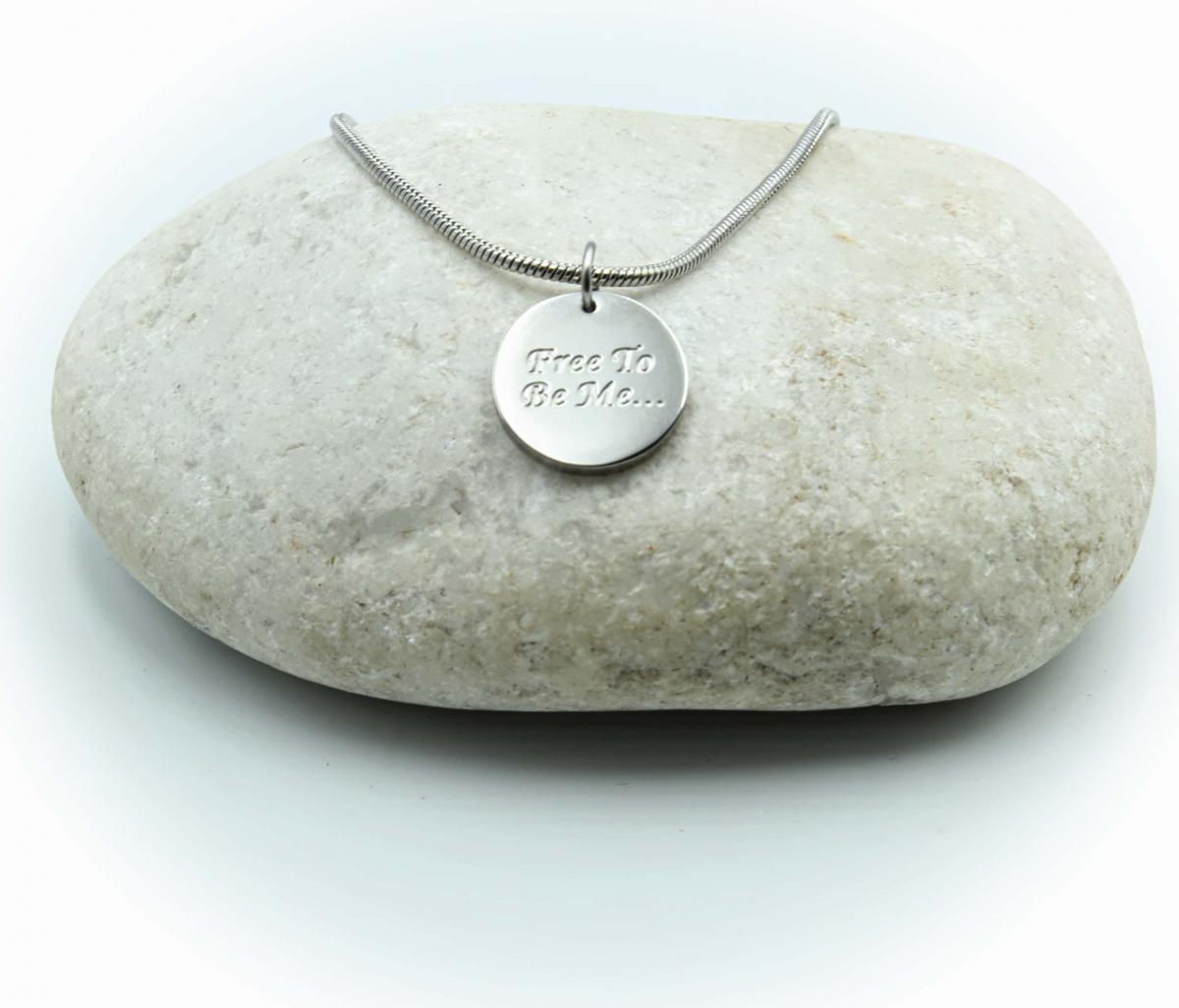 Round Tag Inspirational Mantra Necklace