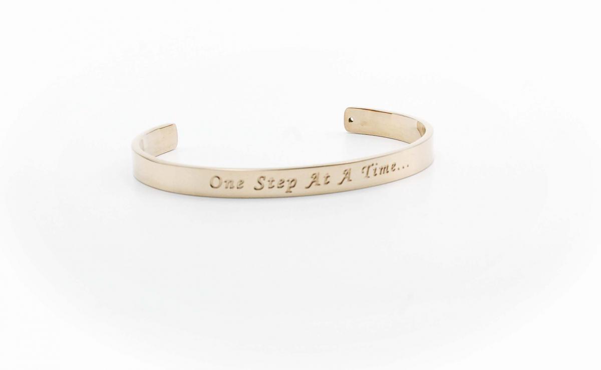 Rose Gold Stainless Steel Cuff Bangle With Your Chosen EWE Mantra